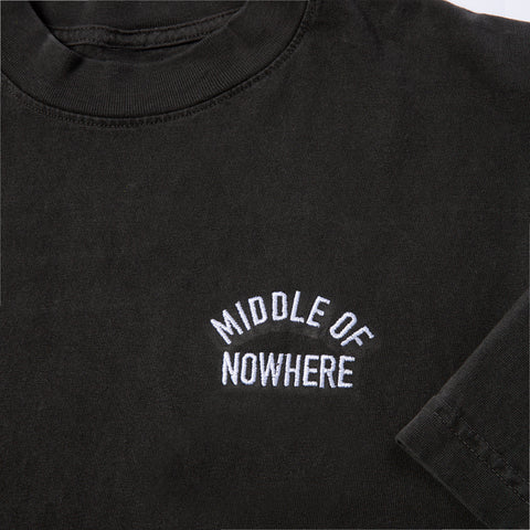 Middle of Nowhere Embroidered T - Vintage Black - Made in USA