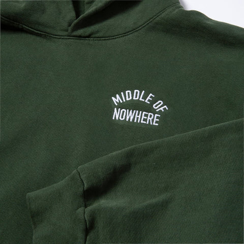 Middle of Nowhere Embroidered Hood - Hunter Green - Made in USA