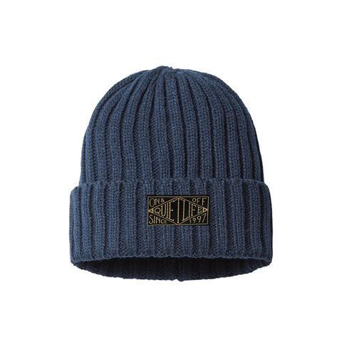 Gold Label Ribbed Beanie - Navy