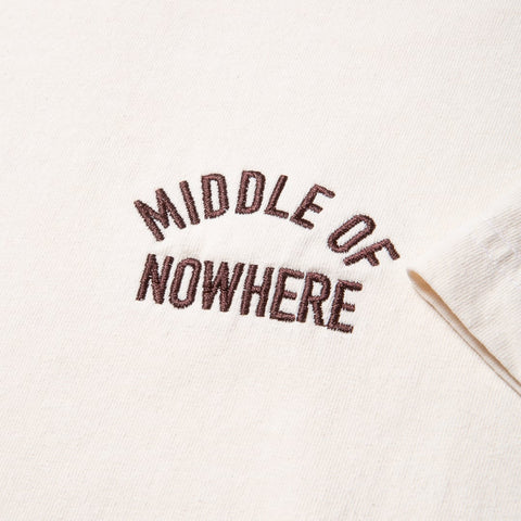 Middle of Nowhere Embroidered T - Cream - Made in USA - 2024