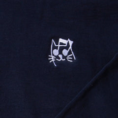 Music Cat Embroidered Hood - Navy - Made in USA