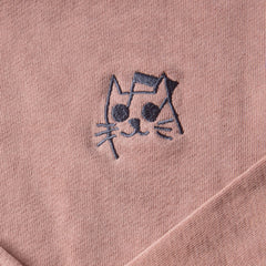 Music Cat Embroidered Hood - Rose Quartz - Made in USA