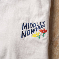 Lonely Palm Middle of Nowhere Embroidered T - Cream - Made in USA