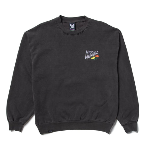 Lonely Palm Embroidered Middle of Nowhere Crew Neck - Vintage Black - Made in USA