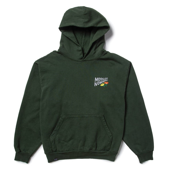 Lonely Palm Middle of Nowhere Embroidered Hood - Forest Green - Made in USA