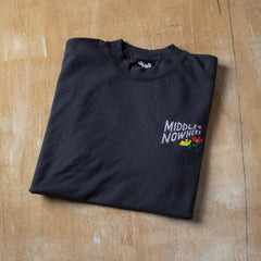 Lonely Palm Middle of Nowhere Embroidered T - Dolphin Blue - Made in USA