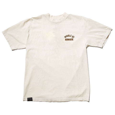 Middle of Nowhere Embroidered T - Cream -  Made in USA
