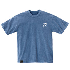 Music Cat Embroidered T - Mineral Wash Blue - FA25