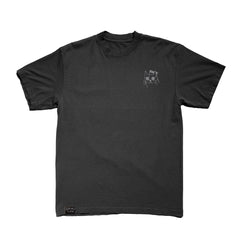 Music Cat Embroidered T - Vintage Black - FA25
