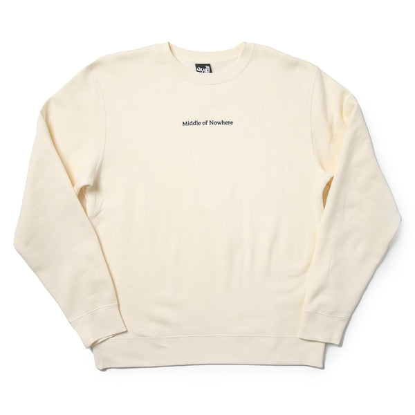 Middle of Nowhere Desert Serif Embroidered Crewneck