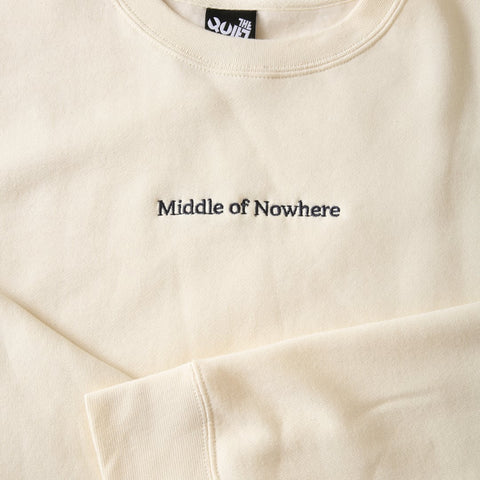 Middle of Nowhere Desert Serif Embroidered Crewneck