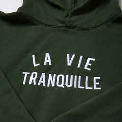 La Vie Tranquille Embroidered Hood - Ivy Green - Made in USA