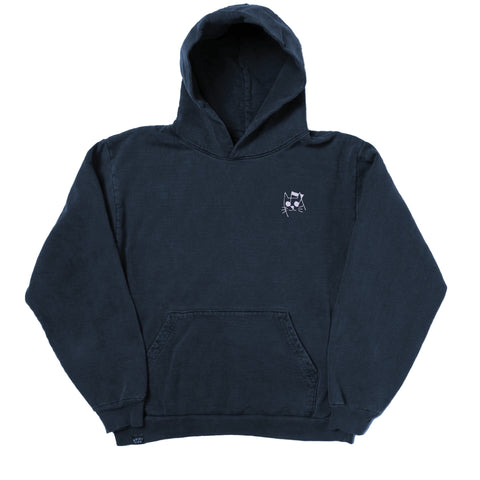 Music Cat Embroidered Hood - Navy - Made in USA