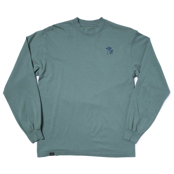 Shhh Embroidery Long Sleeve T - Mist - Made in USA