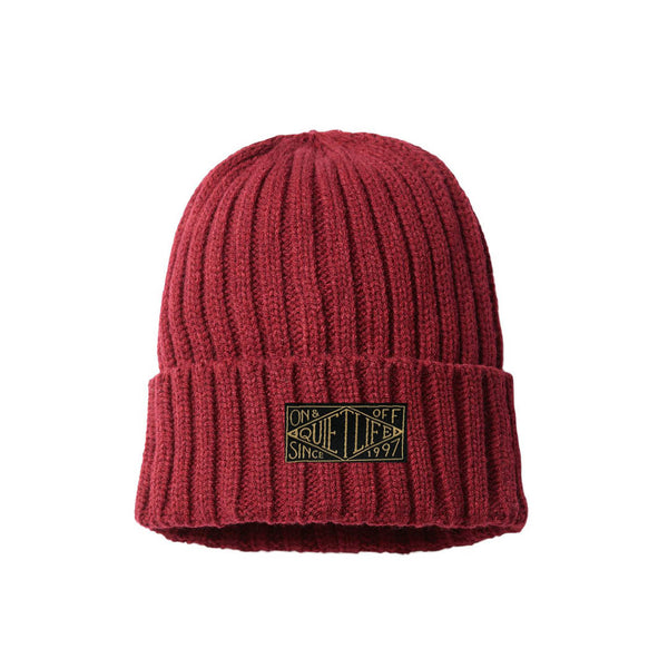 Gold Label Ribbed Beanie - Red
