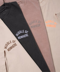 Middle of Nowhere Embroidered T - Beige/Orange - Made in USA