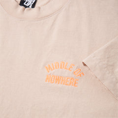 Middle of Nowhere Embroidered T - Beige/Orange - Made in USA