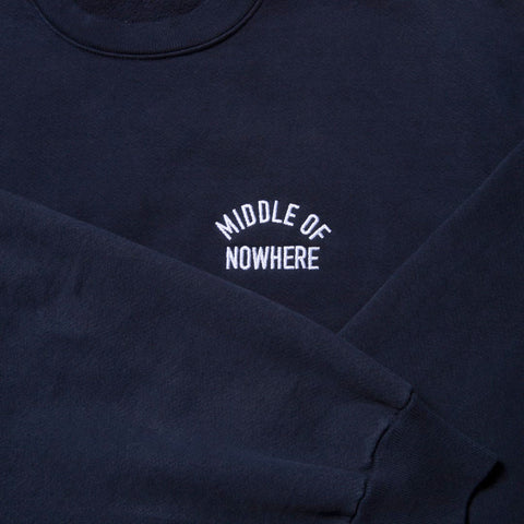 Middle of Nowhere  Embroidered Crew Neck - Chocolate - Made in USA (FA24)