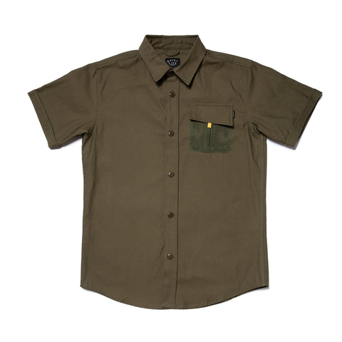 Military Mesh S/S Button Down